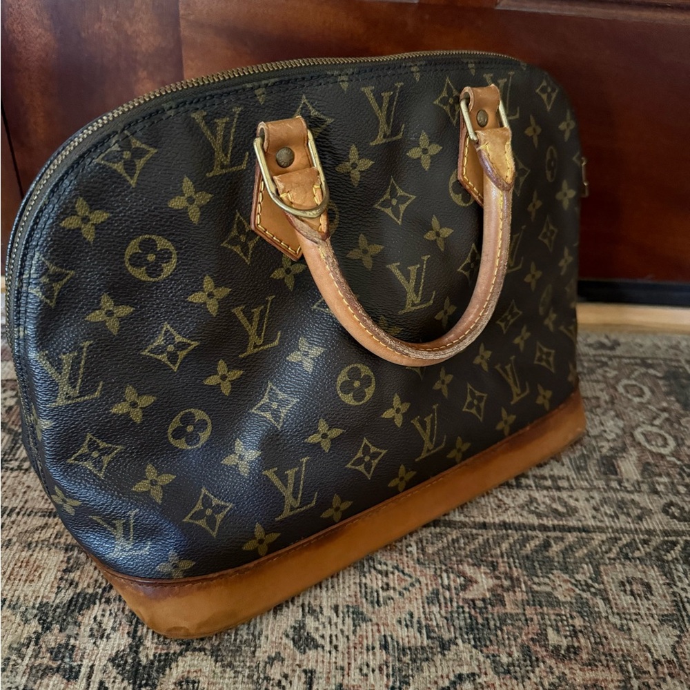 Louis Vuitton Black and Brown Monogram Satchel